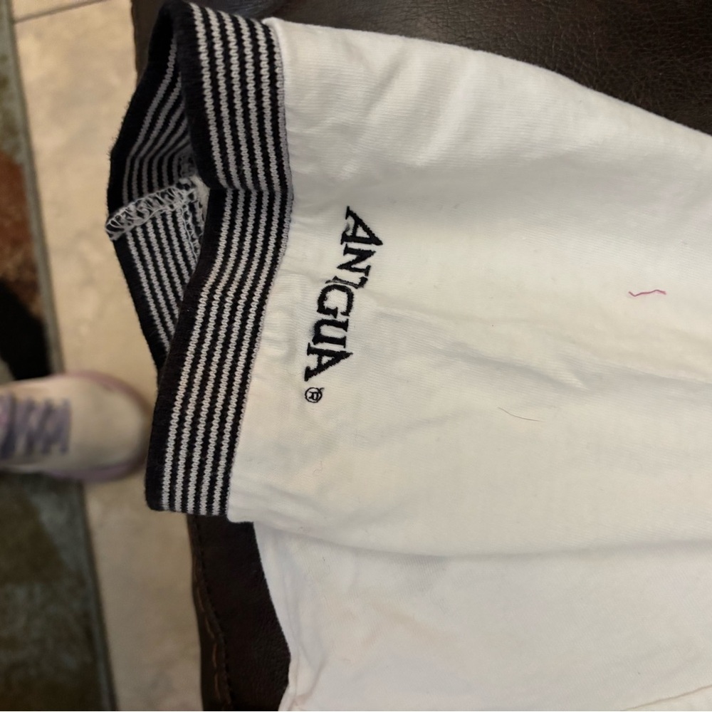 Antigua White Polo with Navy Trim - Picture 4 of 4
